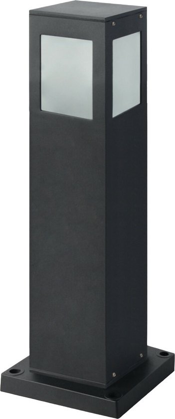Staande Buitenlamp - Sokkellamp - Kavy 2 - E27 Fitting - Vierkant - Zwart