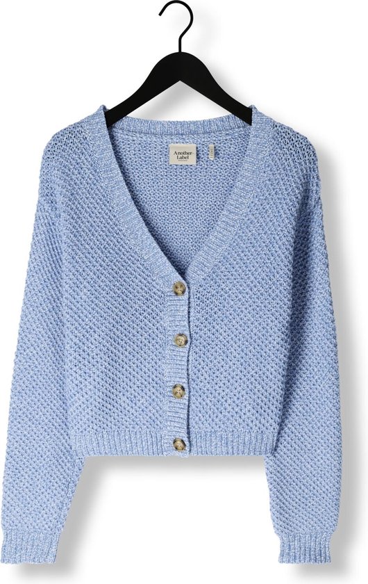 Another Label Zhour Knitted Cardigan L/s Truien & vesten Dames - Sweater - Hoodie - Vest- Blauw