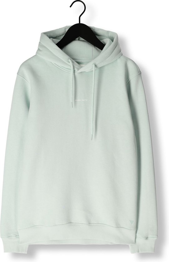 PURE PATH Hoodie With Front And Triangle Back Print Truien & Vesten Heren - Sweater - Hoodie - Vest- Mint - Maat XS