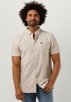 Lyle & Scott Cotton Slub Short Sleeve Shirt Heren - Vrijetijds blouse - Gebroken wit - Maat XL