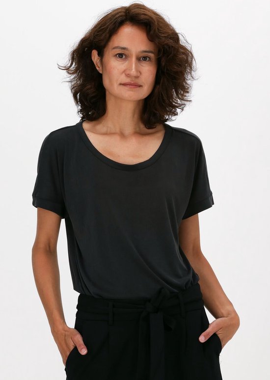 MSCH Copenhagen Fenya Modal Tee Tops & T-shirts Dames - Shirt - Zwart - Maat L/XL