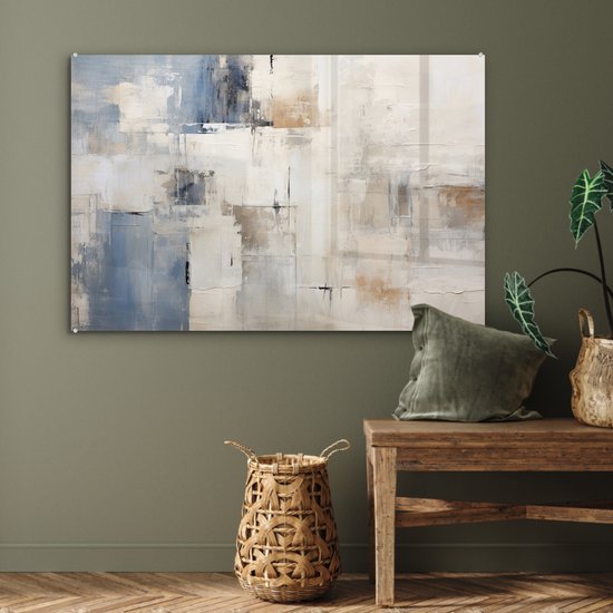 MuchoWow® Peinture sur verre 90x60 cm - Peinture sur verre acrylique - Aquarelle - Abstrait - Art - Photo sur verre - Décoration murale salon - Décoration murale chambre - Peintures