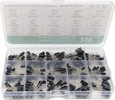 Elektrolytische condensatorset, 460 stuks, 6,3 V 50 V, groene aluminium elektrolytische condensatorset met opbergdoos voor doe-het-zelfprojecten