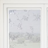 Raamfolie anti inkijk zelfklevend - Plakfolie zonder lijm voor ramen en badkamer - 200 x 45 cm - Lichtdoorlatend - Matglas met bloemetjes