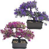 Kunstplanten Japanse Bonsai Boom - Kunstmatige Bonsaiboom Kamerplanten in potten - Namaak-Plantendecoratie voor Home Decoratie, Kantoor/Vensterbank/Tuin interieur zentuin desktopdisplay