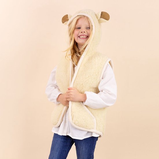 Cardigan en laine avec oreilles enfant beige