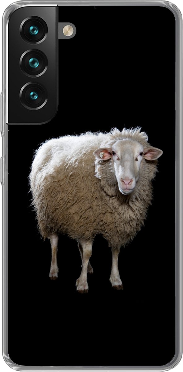 Telefoonhoesje Geschikt voor Samsung Galaxy S22 Plus hoesje - Schaap - Boerderijdieren - Zwart - Siliconen Telefoonhoesje Telefoonhoesje