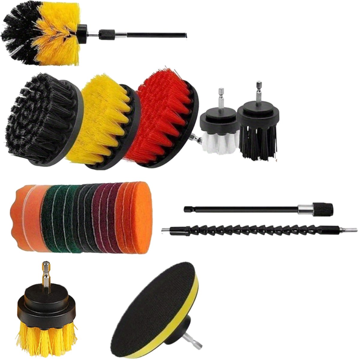 Goedkoopste Nivard Borstelset Voor Boormachine - Boorborstel - Reinigingsborstel Boormachine - Boormachine Borstelset - 24-Delig