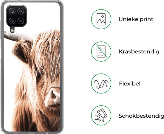 Coque Samsung Galaxy A12 - Scottish Highlander - Vache - Animaux - Siliconen