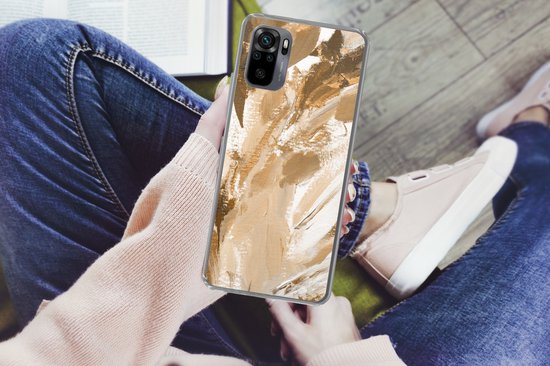 Coque Xiaomi Redmi Note 10 Pro - Peinture - Or - Beige - Coque de téléphone en Siliconen
