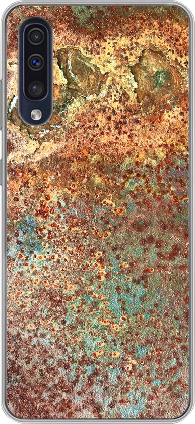 Coque Samsung Galaxy A50 - Couleurs - Métal - Rouille - Structure - Abstrait - Coque de téléphone en Siliconen
