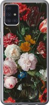 Geschikt voor Samsung Galaxy A52 5G hoesje - Stilleven met bloemen in een glazen vaas - Schilderij van Jan Davidsz. de Heem - Siliconen Telefoonhoesje