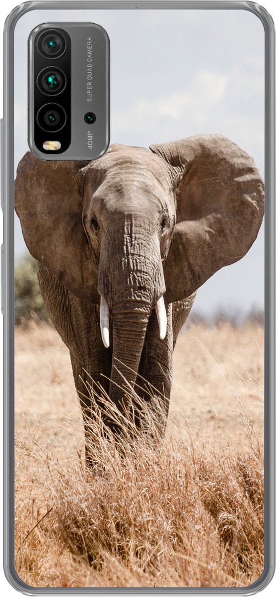 Telefoonhoesje Geschikt voor Xiaomi Geschikt voor Redmi 9T hoesje - Olifant - Natuur - Dieren - Portret - Siliconen Telefoonhoesje Telefoonhoesje