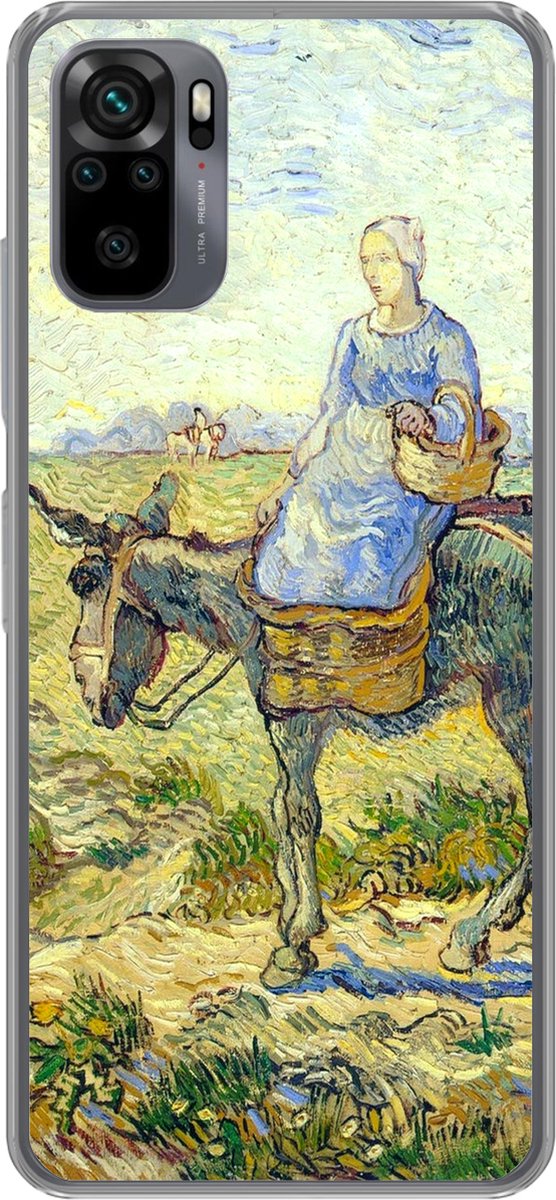 Telefoonhoesje Geschikt voor Xiaomi Geschikt voor Redmi Note 10 Pro hoesje - Boerenkoppel gaat naar het werk - Vincent van Gogh - Siliconen Telefoonhoesje Telefoonhoesje