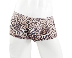 BamBella ® - Boxer short - Maat S/M - Panterprint - Bruin Dun kant gaas stof Ondergoed