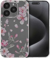 iMoshion Hoesje Geschikt voor iPhone 15 Pro Hoesje Siliconen - iMoshion Design hoesje - Meerkleurig / Blossom Watercolor