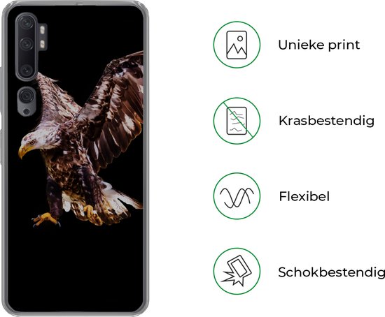 Coque de téléphone compatible avec Xiaomi Mi Note 10 Pro - Aigle - Vogel - Ressorts - Coque de téléphone en Siliconen Coque de téléphone