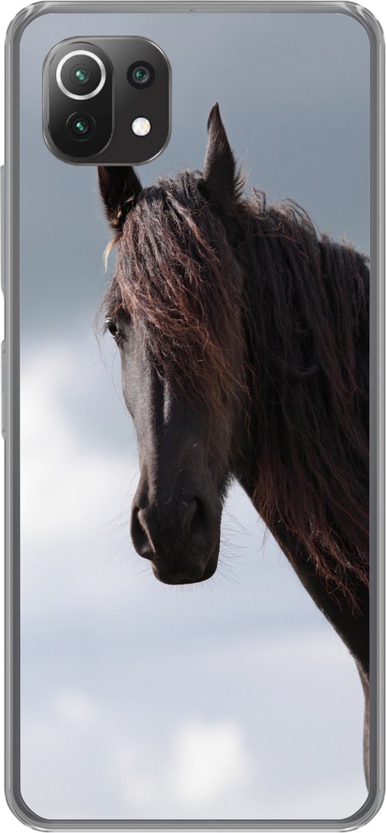 Telefoonhoesje Geschikt voor Xiaomi 11T hoesje - Paarden - Lucht - Portret - Siliconen Telefoonhoesje Telefoonhoesje