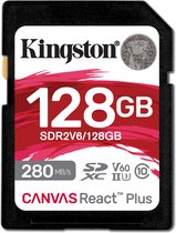 128GB Canvas React Plus SDXC UHS-II 280R/100W U3 V60 voor Full HD/4K