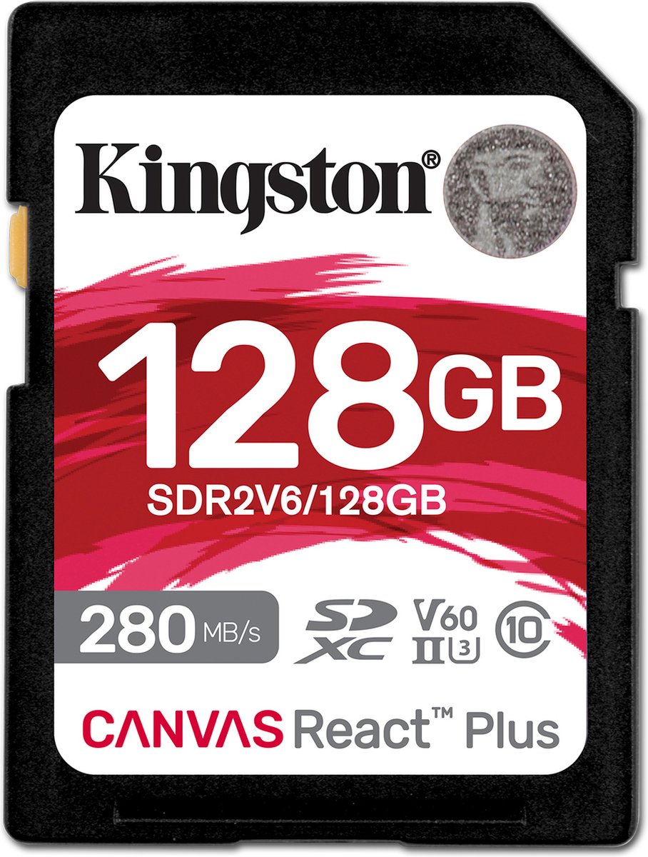 Kingston Canvas React Plus - microSDXC Geheugenkaart - 128GB - UHS-II V60 - 280/150 MB/s