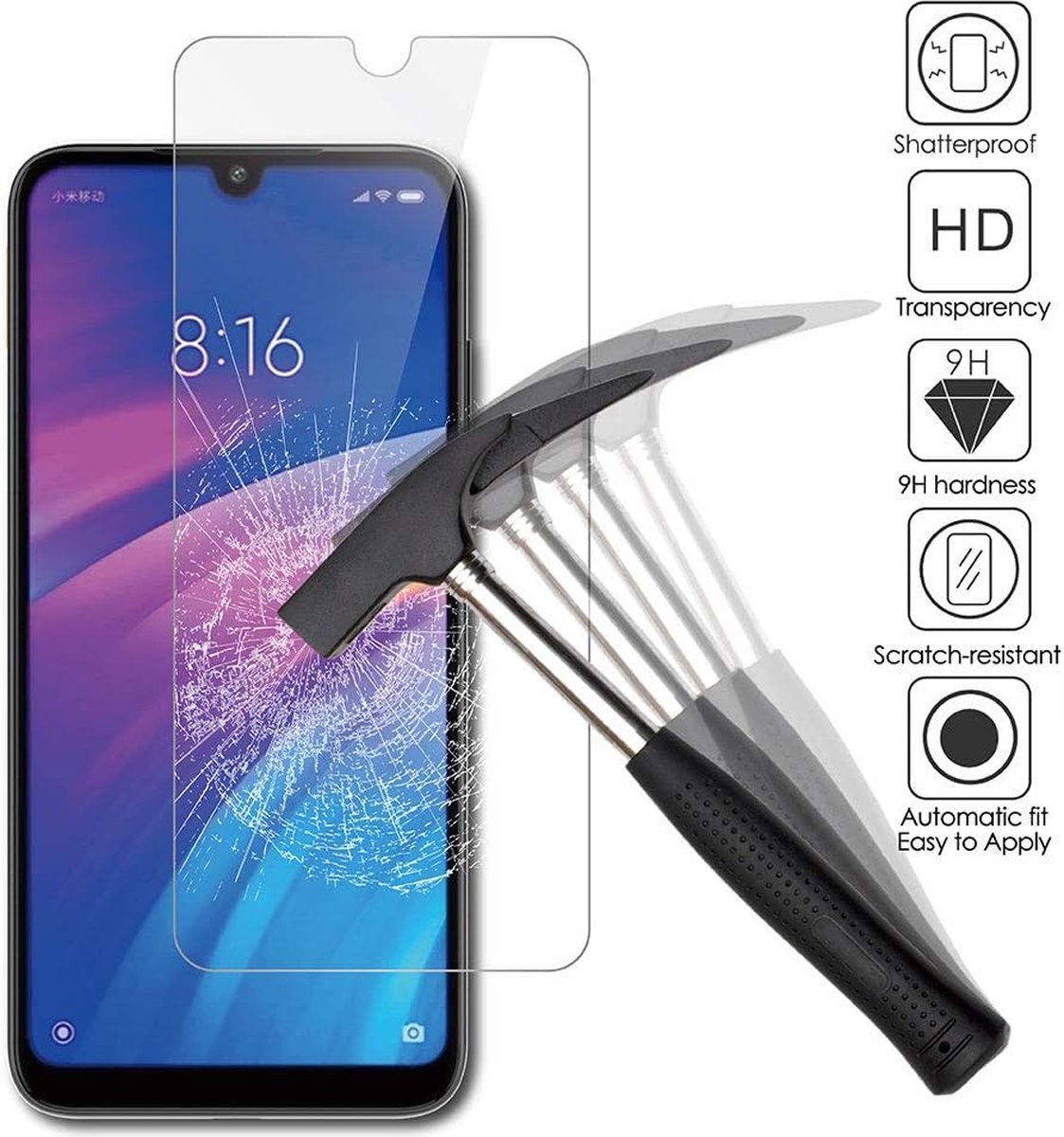 Screenprotector Glas - Tempered Glass Screen Protector Geschikt voor: Xiaomi Redmi 9T - 1x