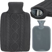 Springos Warmwaterkruik- Sweater -Hoes - 2L - Inhoud - Pijnverlichting- Ontspanning -Grijs