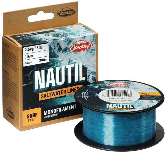 Fil De Pêche Berkley Nautil Surf – Monofilament Turquoise 300m, 0,35mm, 9,1kg, Neuf