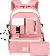 School Rugzak laptop tas voor tieners en meisjes, uniseks boekentassen voor studenten van de middelbare school vakantie en reizen Roze kleur
