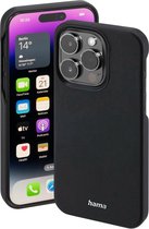 Hama MagCase Finest Sense Cover Hoesje geschikt voor Apple iPhone 14 Pro - Compatibel met Magsafe - Kunstleder - Krasbestendig - Perfecte Pasvorm - Zwart