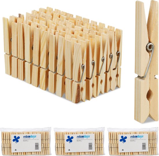 400 x wasknijpers hout - houten knijpers - knutselen ophangen wasgoed | bol.com