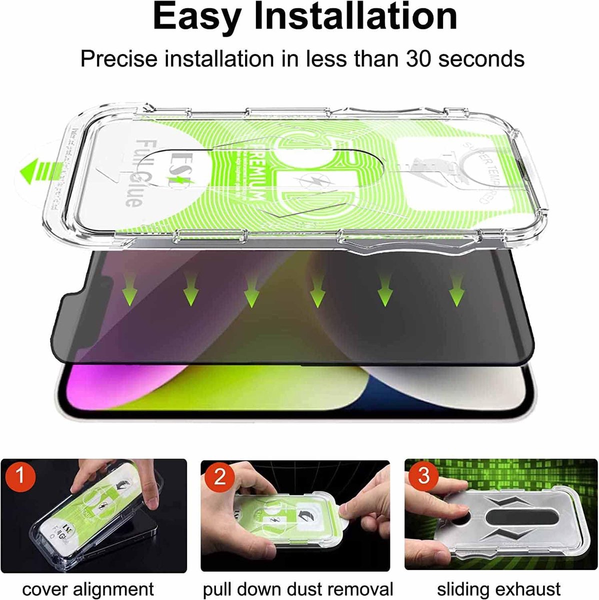 Film / Protection En Verre Trempé Anti - Espion IPhone 14 Pro | Replayce - Foto 8