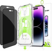 Magic Glass Box - Privacy Screenprotector Geschikt voor: iPhone 15 Plus - Screen protector Gehard Glas 9H [Automatische stofverwijdering] [2-pack]