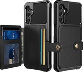 Cazy Magnetic Card Hoesje geschikt voor Samsung Galaxy A15 / A15 5G - Zwart