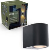 LED's Light LED Wandlamp buiten met GU10 fitting - Rond - Model San Marino - IP44 - Zwart