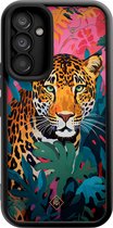 Casimoda® hoesje - Geschikt voor Samsung Galaxy A34 - Luipaard Jungle - Zwart TPU Backcover - Luipaardprint - Multi