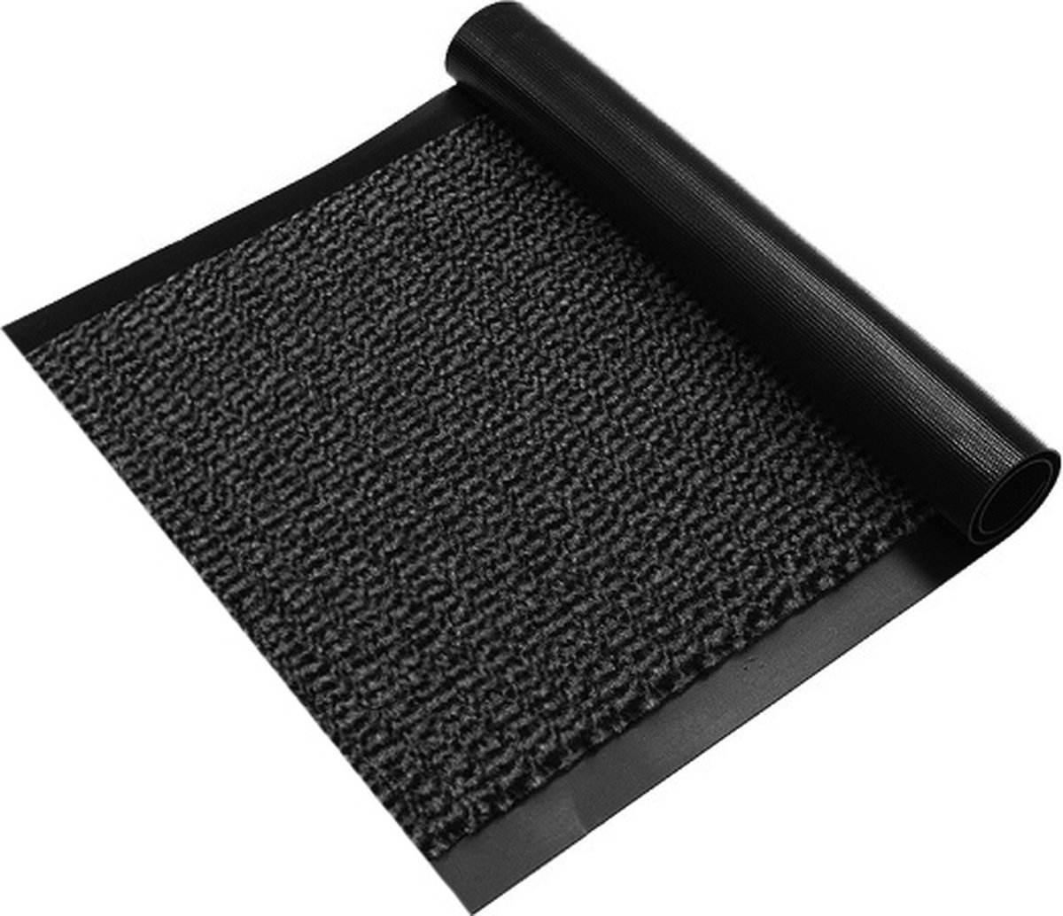 JYG Deurmat groot XXL Grijs - 120x600cm (=6m) - voor binnen - 2 zijden afwerking - JYG ENTER grijs, zwart