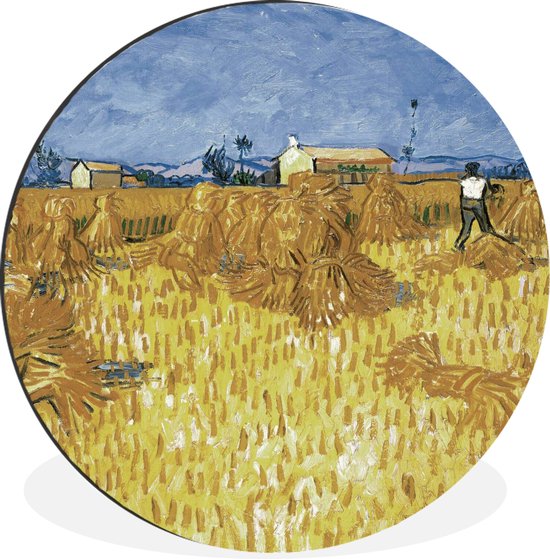 Wandcirkel - Muurcirkel - Oogst in de Provence - Vincent van Gogh - Aluminium - ⌀ - Binnen en Buiten