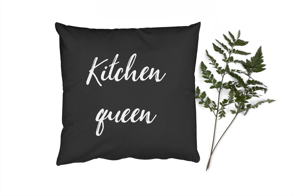 Sierkussens - Kussentjes Woonkamer - 50x50 cm - Quotes - Kitchen Queen - Vrouwen - Inducti