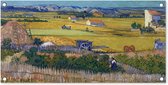 Tuinposter De oogst - Vincent van Gogh - 80x40 cm - Wanddecoratie Buiten - Tuinposter - Tuindoek - Schuttingposter - Tuinschilderij