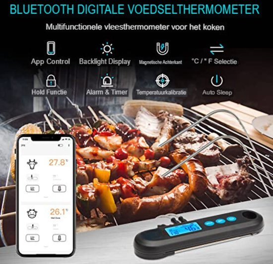 ThermoPro Thermomètre à viande numérique sans fil avec 2 sondes pour