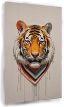 Peinture visage tigre - Peintures Animaux sur verre - Décoration murale tigre - Tableaux modernes - Tableaux plexiglas - Accessoires de chambre - 60 x 90 cm 5mm
