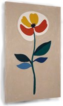 Bloem - Minimalisme canvas schilderij - Schilderij op canvas bloemen - Wanddecoratie industrieel - Schilderij op canvas - Schilderijen - 40 x 60 cm 18mm