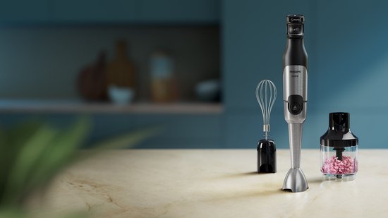 Philips Staafmixer 3-in-1 HR2683/00 - Incl Hakmolen, Maatbeker en Garde/Klopper - 1200 Watt – Regelbare Snelheid - RVS - Zwart