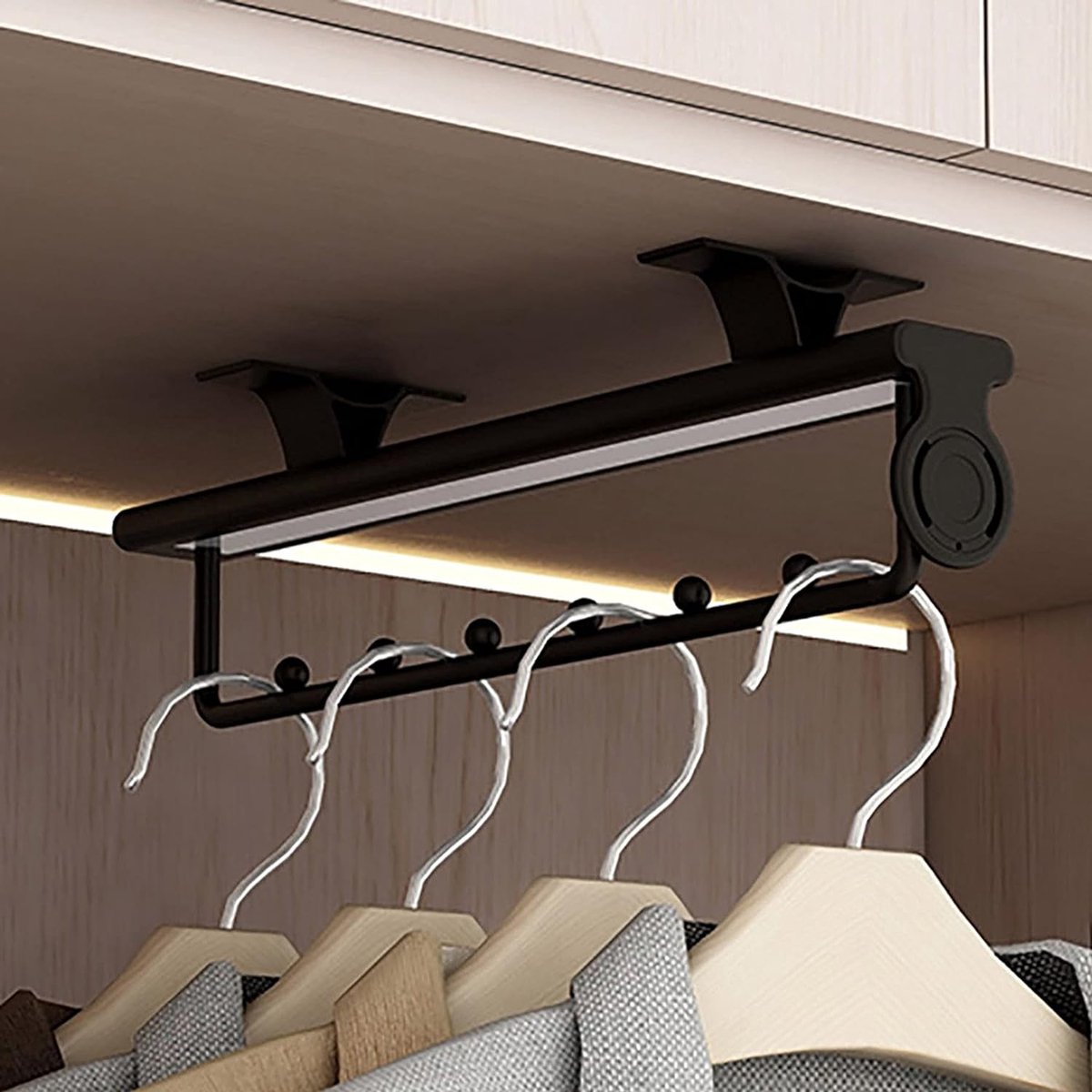 Garderobe-uittrekbare kleerhanger uittrekbaar voor kledingkast,kledingstang telescoopstang kledingstang schuifkast stang verstelbare kledingorganizer