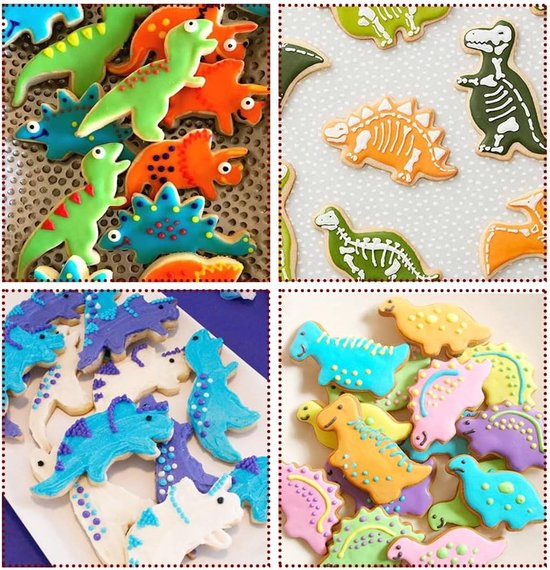 KOLZEMV 8 stuks dinosaurus-uitsteekvormpjes, koekjessnijders, koekjessnijders, koekjessnijders, uitsteekvormen voor kinderen en feestjes