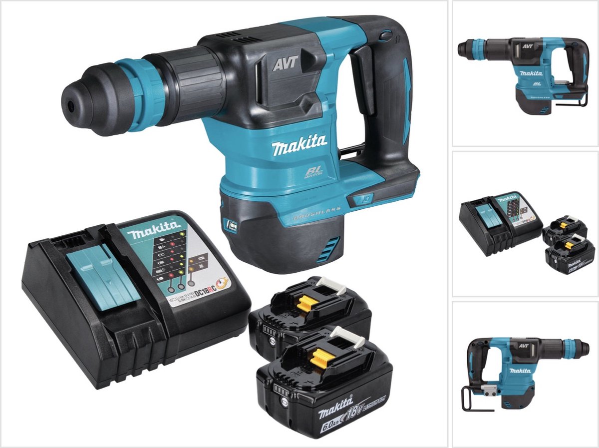 Makita DHK 180 RG accu-beitelhamer 18 V 3,1 J SDS Plus Brushless + 2x accu 6,0 Ah + oplader