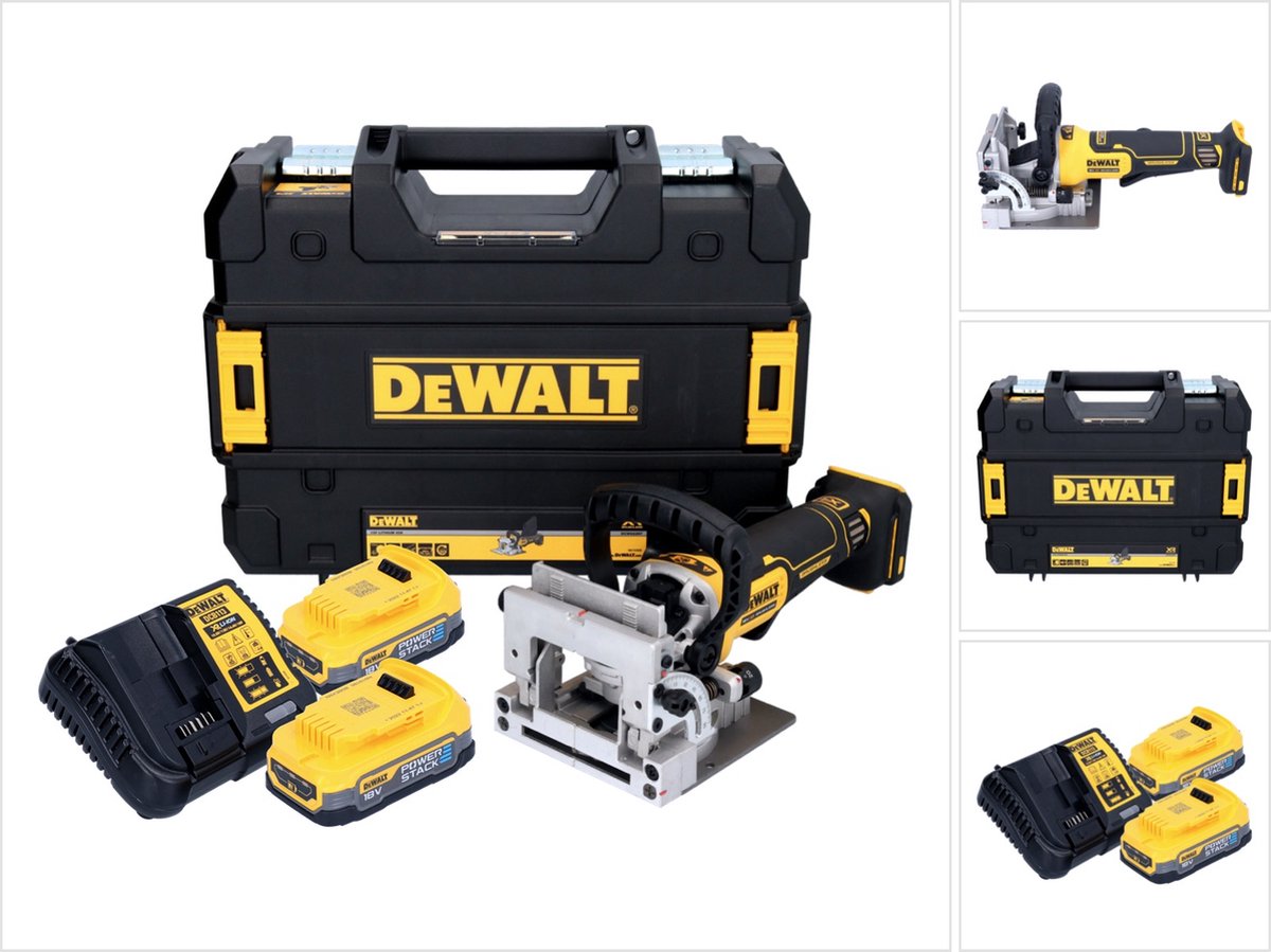 DeWalt DCW 682 E2T accu platte deuvelfrees 18 V 102 x 20 mm borstelloos + 2x Powerstack accu 1,7 Ah + lader + TSTAK