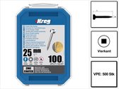 KREG Pocket-Hole cilinderkopschroef 25mm 500st. ( SPS-F1-500 ) Vierkantaandrijving Gedeeltelijke draad Fijne draad Zelftappend verzinkt