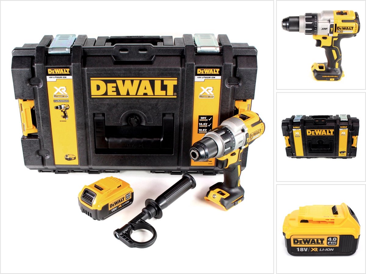 DeWalt DCD 996 accu klopboormachine 18V 95Nm Brushless + 1x accu 4,0Ah + Toughbox - zonder lader
