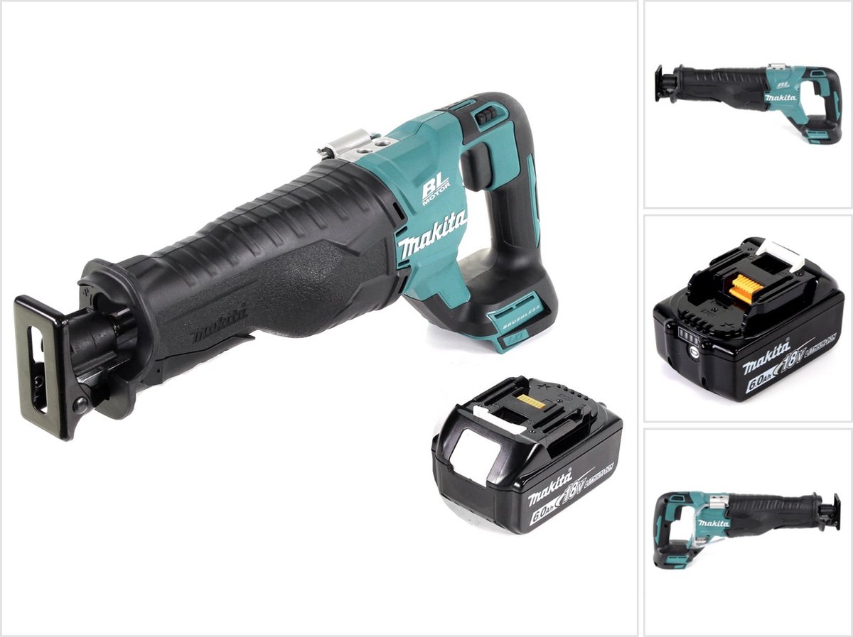 Makita DJR 187 accu reciprozaag 18 V borstelloze reciprozaag + 1x 6,0 Ah accu - zonder oplader